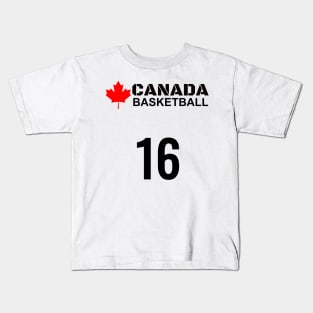 Canada Basketball Number 16 Design Gift Idea Kids T-Shirt